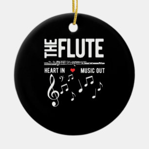 The Flute Heart In Music Out Ceramic Tree Decoration