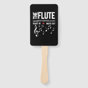 The Flute Heart In Music Out Hand Fan