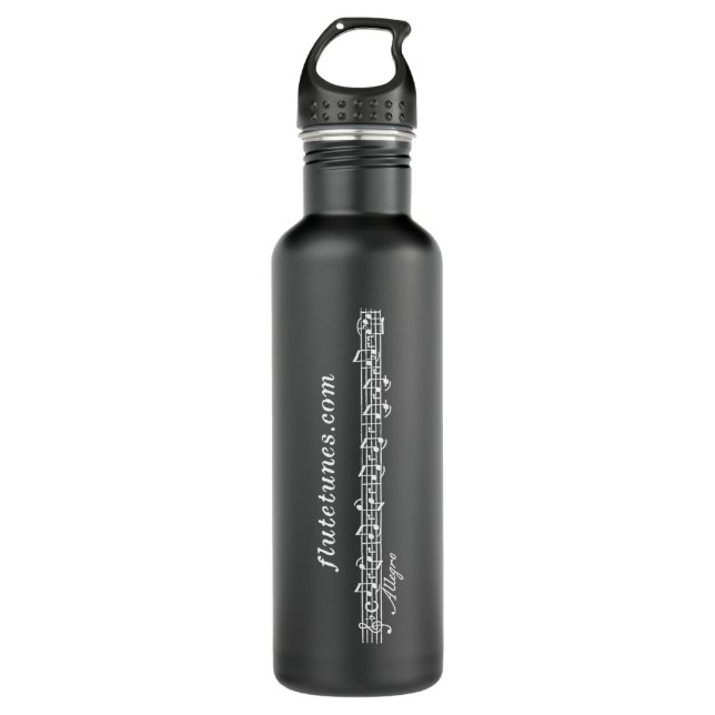 The flutetunes.com Logo Water Bottle (dark) (Front)