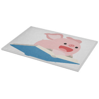 The Flying Book and Cartoon Pig Cutting Board