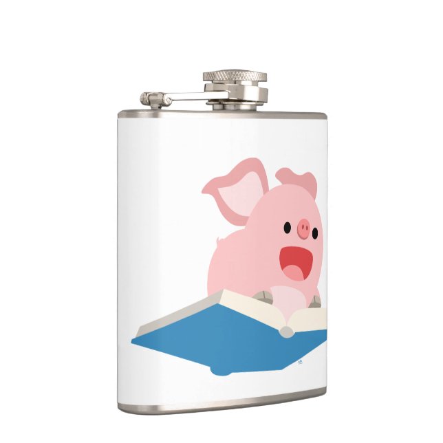 The Flying Book and Cartoon Pig Hip Flask (Right)
