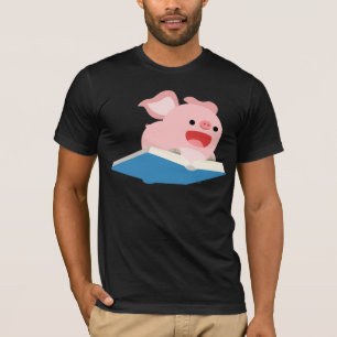 The Flying Book and Cartoon Pig T-Shirt