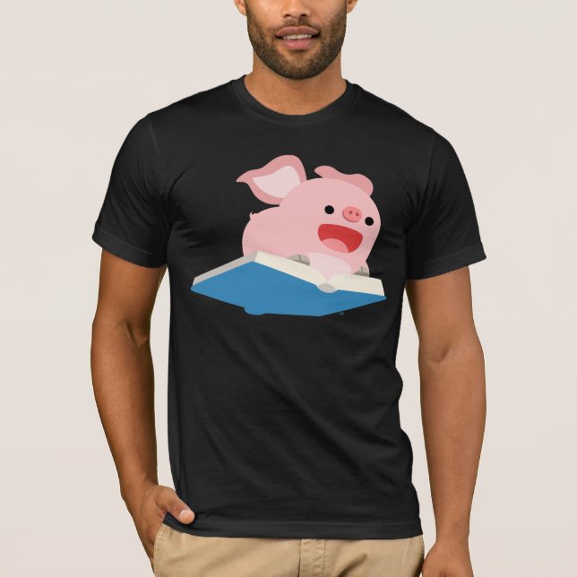 The Flying Book and Cartoon Pig T-Shirt (Front)