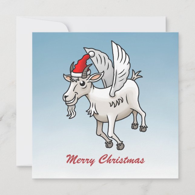 The Flying Christmas Goat Holiday Card (Front)