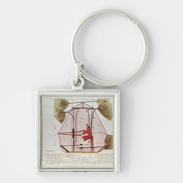 The Flying Machine of Jean Pierre Blanchard Key Ring (Front)