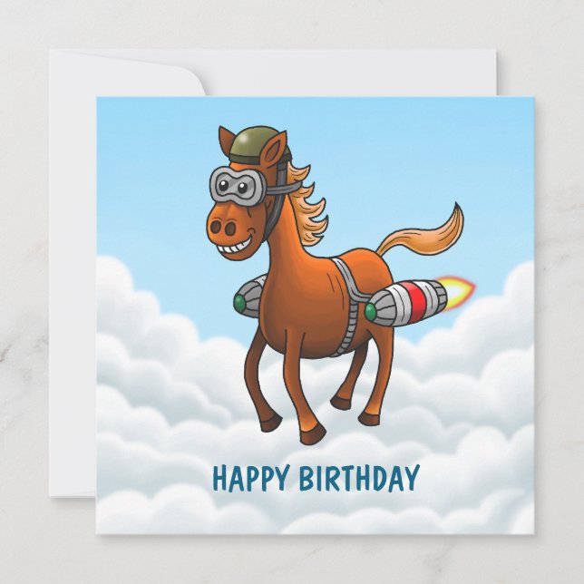 The Flying Rocket Pony Card (Front)
