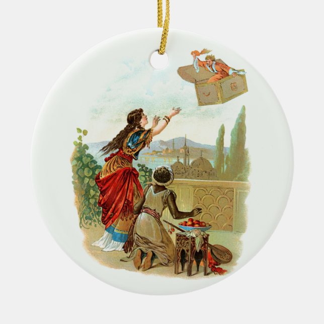 The Flying Trunk  Ceramic Tree Decoration (Front)