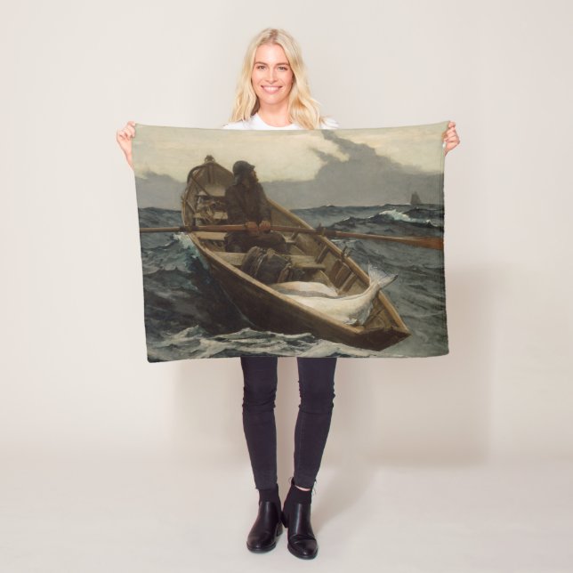 The Fog Warning (by Winslow Homer) Fleece Blanket (In Situ)