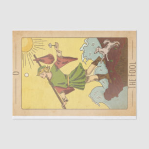 The Fool major arcana tarot card dog distressed Tissue Paper
