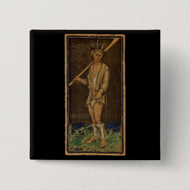 The Fool Tarot Card 15 Cm Square Badge (Front)