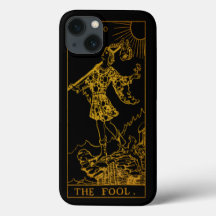 The Fool Tarot Card | Gold And Black |