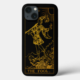 The Fool Tarot Card Gold And Black iPhone 13 Case