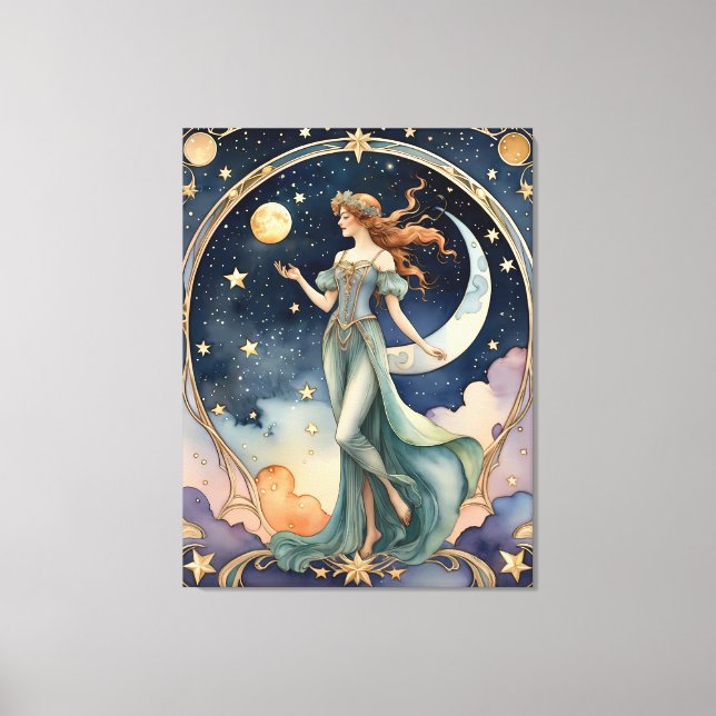 the fool - tarot painting  canvas print (Front)