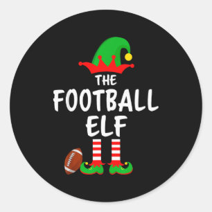 The Football Elf Matching Family Christmas Classic Round Sticker