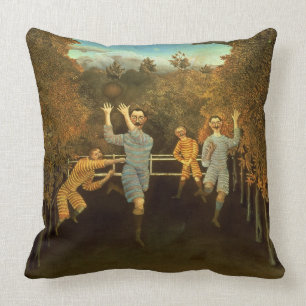 The Football players,1908 (oil on canvas) Cushion