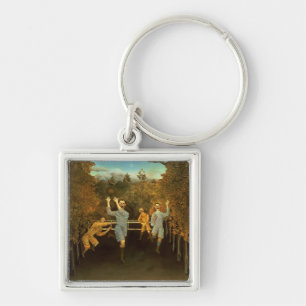 The Football players,1908 (oil on canvas) Key Ring