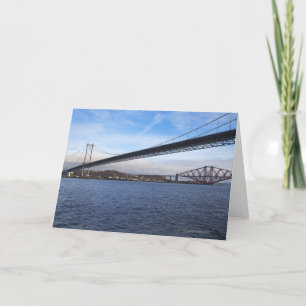 The foreground Forth Road Bridge is a suspension b Card