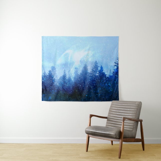 The forest awakens from the mist tapestry (In Situ (Horizontal))