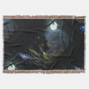 The Forest Dwellers AI Concept Art by Xzendor7 Throw Blanket