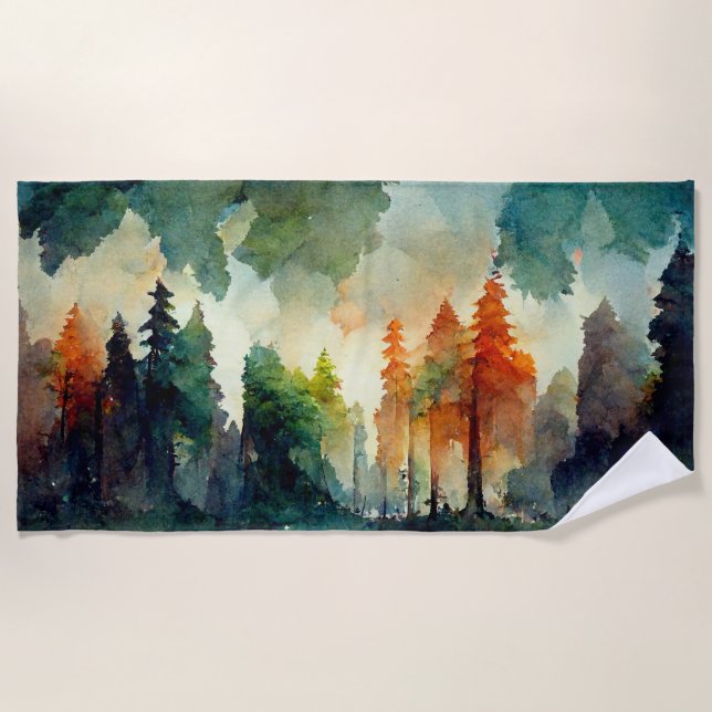 The Forest (nature) Beach Towel (Front)