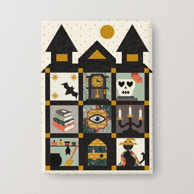 The Forgotten Rooms Quilt along Button (Front)