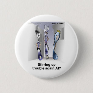 The Fork Police Funny Cartoon Gifts & Collectibles 6 Cm Round Badge