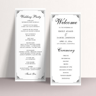 The Formal Elegant Black and White Wedding Programme