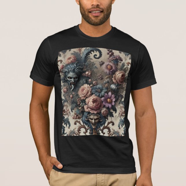 The Formal Fiends – Gothic Floral Design T-Shirt (Front)