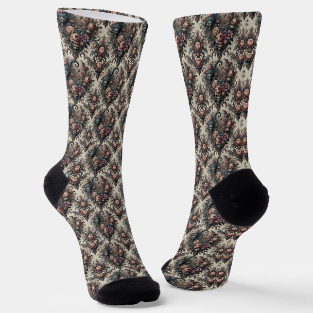 The Formal Fiends – Gothic Victorian Delirium Socks (Angled)