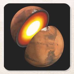 The Formation Of Rocky Bodies In The Solar System. Square Paper Coaster