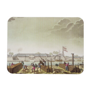 The Fort at Batavia with Native Loggers, plate 50 Magnet