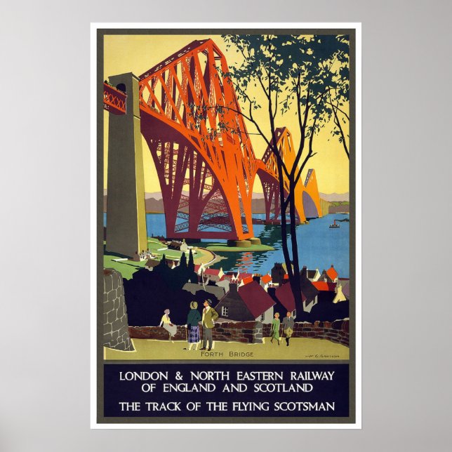 The Forth Bridge Vintage Travel Poster (Front)