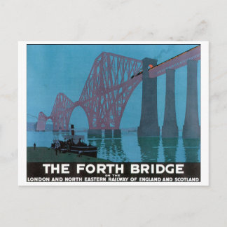 The Forth Bridge Vintage Travel Poster Postcard