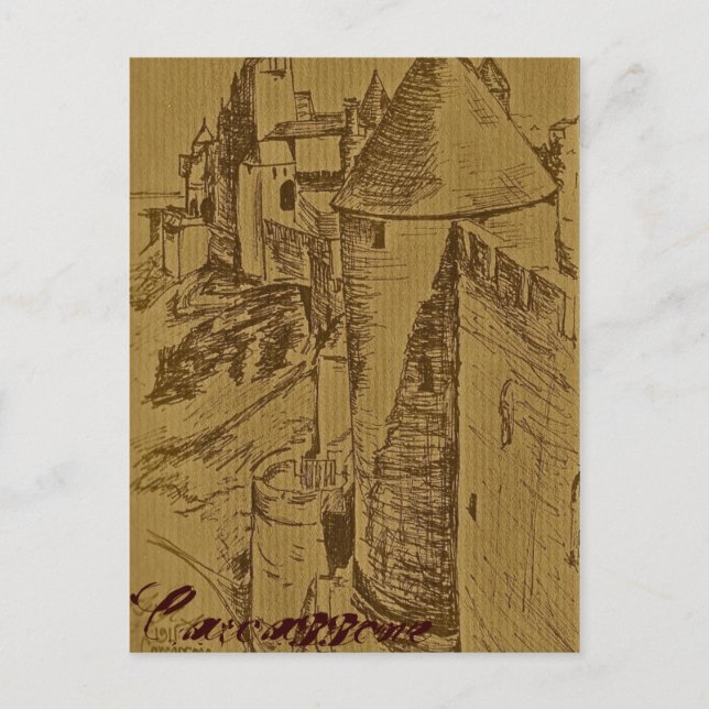 The Fortress of Carcassone Postcard (Front)