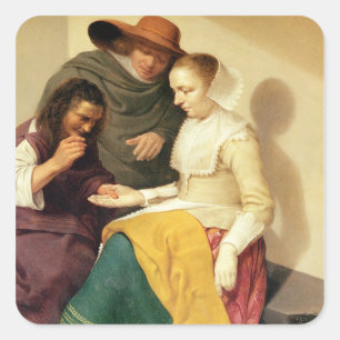 The Fortune Teller, 1631 Square Sticker