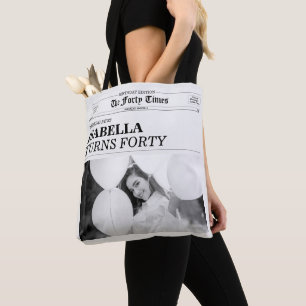 The Forty Times Newspaper 40th Birthday Party Tote Bag