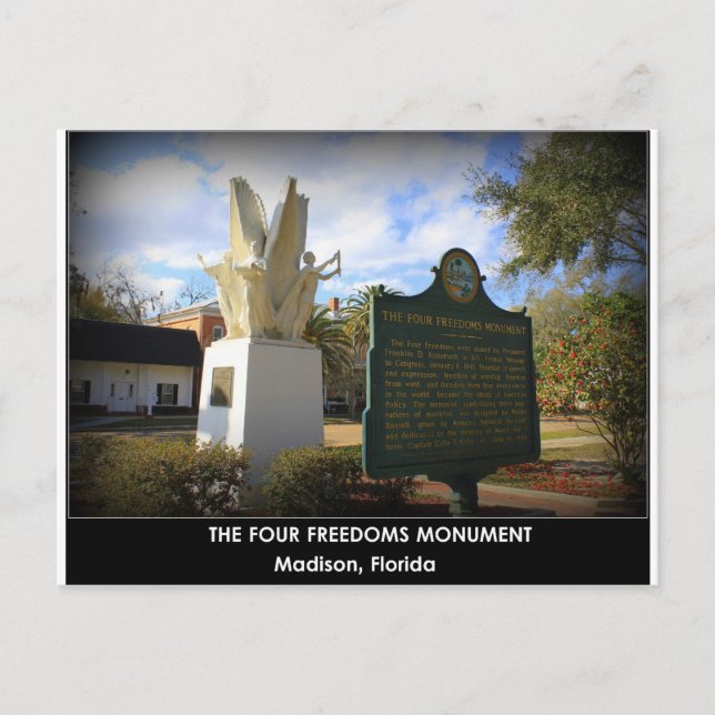 THE FOUR FREEDOMS MONUMENT - MADISON, FL POSTCARD (Front)