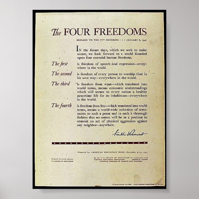 The Four Freedoms Poster (Front)