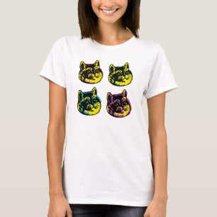 The Four Kitty Cats Heavy Breathing Cat Pop Art T-Shirt