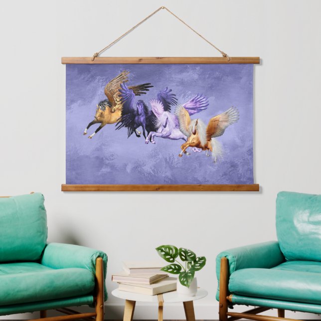 The Four Pegasi Flying Horses Pegasus Stallions Hanging Tapestry (Living Room)