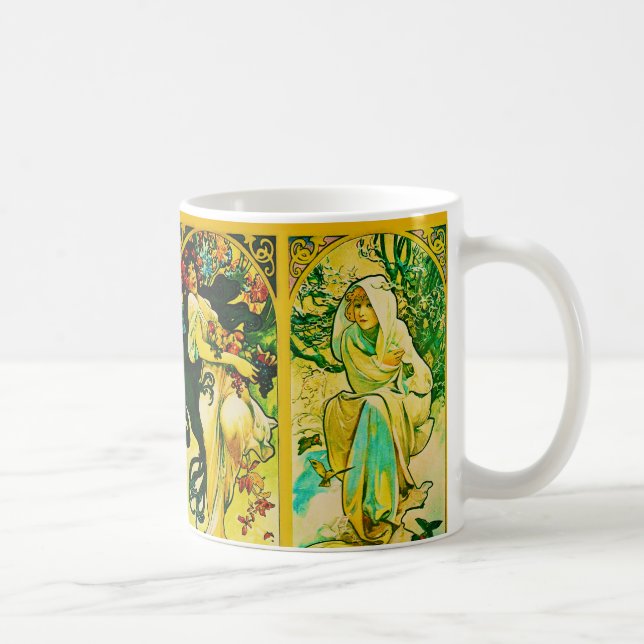 The Four Seasons ~ Alphonse Mucha Coffee Mug (Right)
