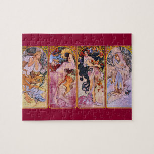 The Four Seasons Art Nouveau Jigsaw Puzzle