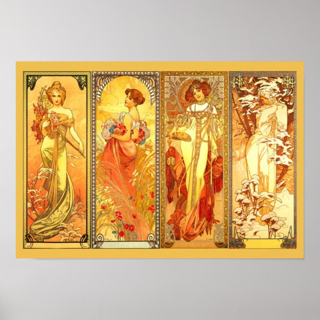 The Four Seasons  - by Alfons Mucha Poster (Front)