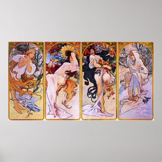 The Four Seasons Poster by  Mucha (Front)