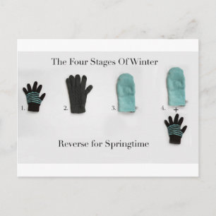 The Four Stages Of Winter Postcard