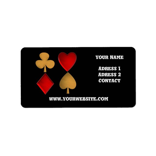The four suits,Personalised Label (Front)