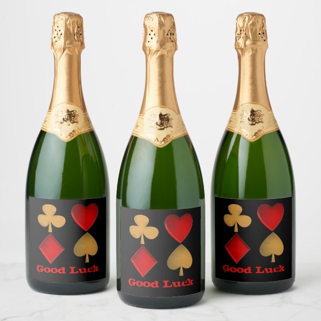 The four suits,Personalised Sparkling Wine Label (Bottles)