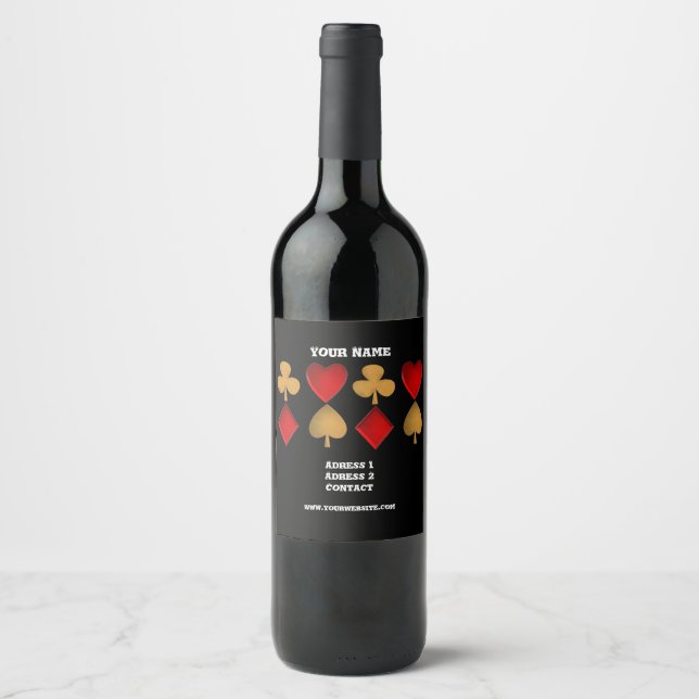 The four suits,Personalised  Wine Label (Front)
