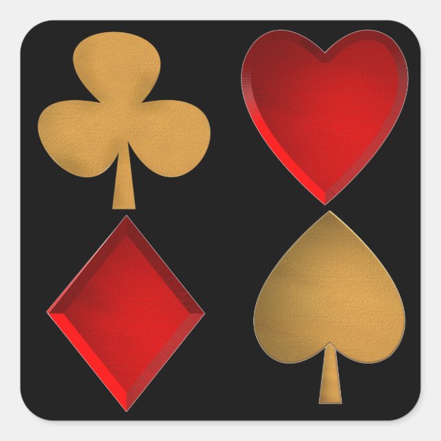 The four suits square sticker (Front)