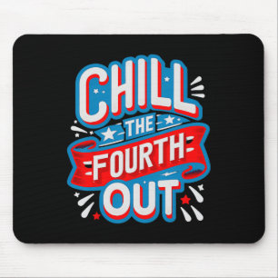 The Fourth Out Retro 4th Of July Patriotic Women Mouse Pad